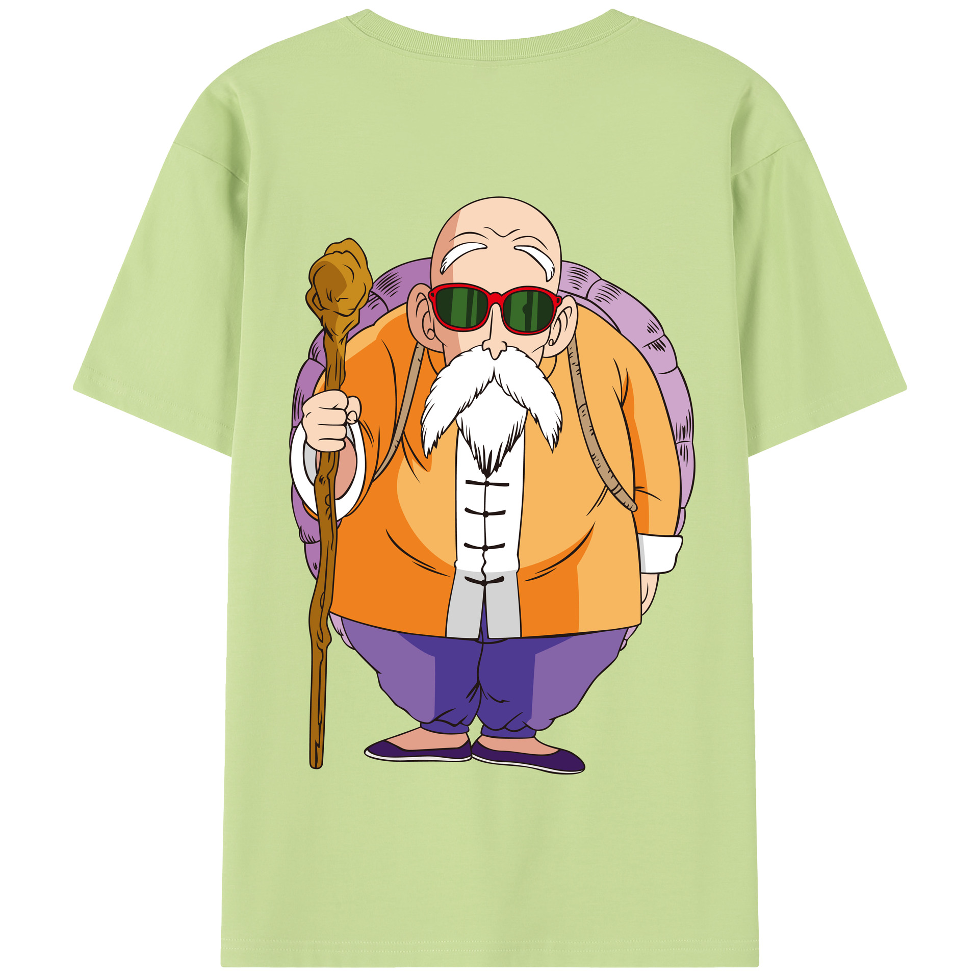 （画像用） ドラゴンボール 亀仙人（かめせんにん） DRAGON BALL Master Roshi Kame Sennin 綿100％半袖Tシャツ（背面プリント）